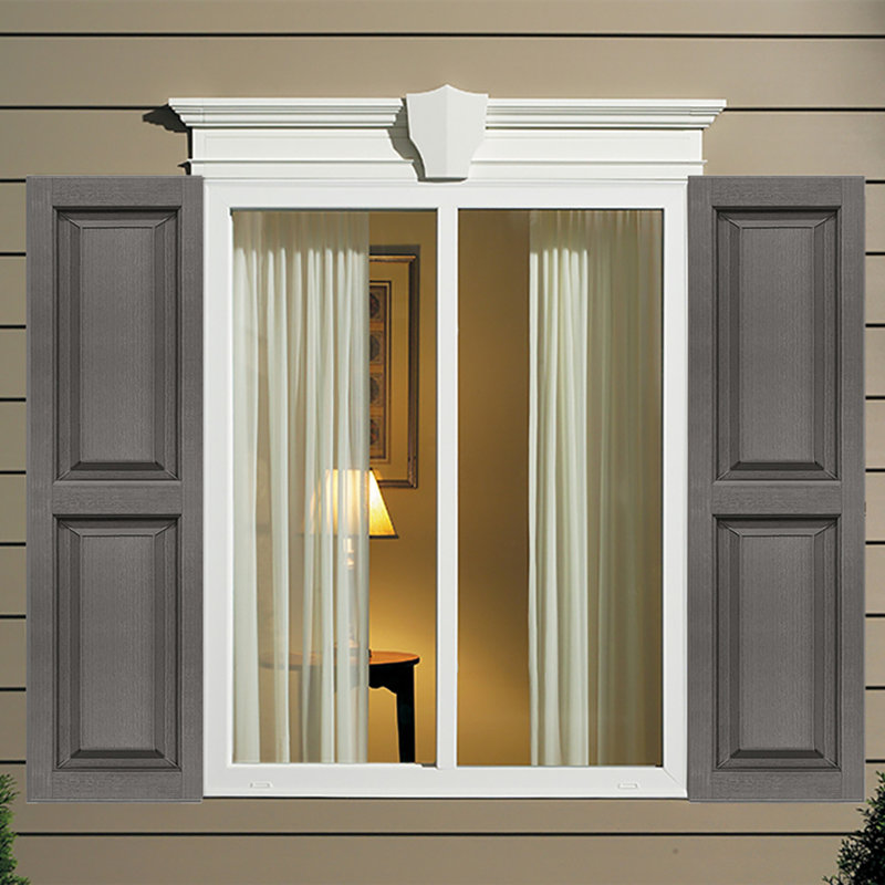 Shutters Vinyl Raised Panel, Dark Blue, 48" H x 14.5" W x 0.93" D