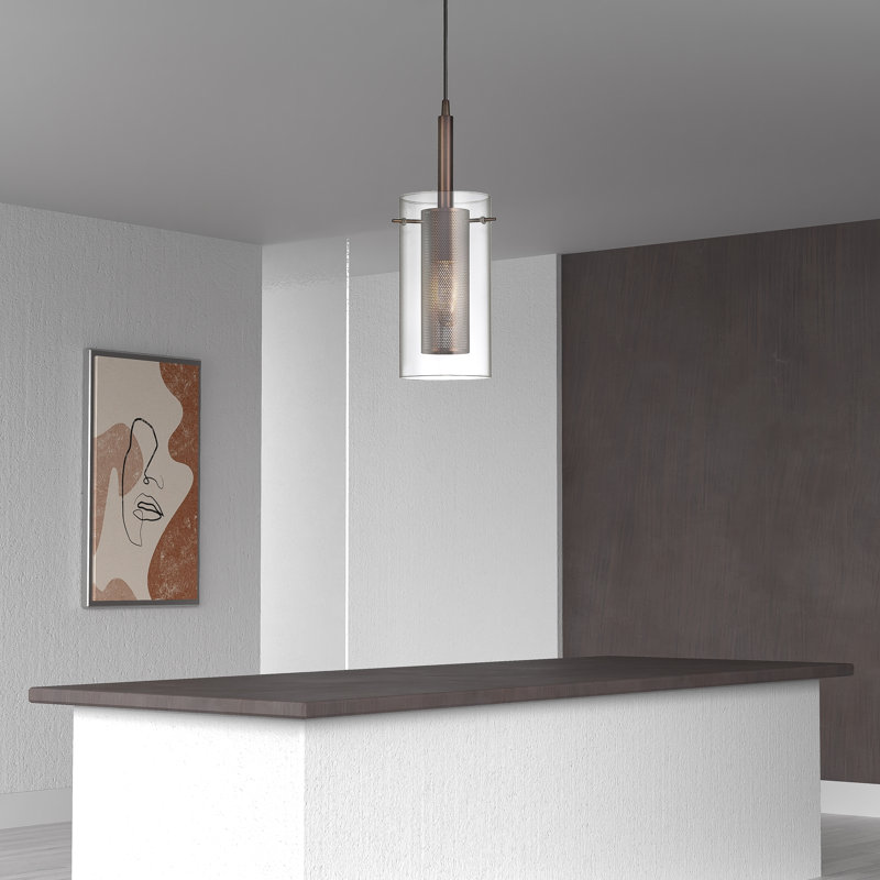 Percy 1 Light Single Cylinder Pendant, Oil Brushed Bronze