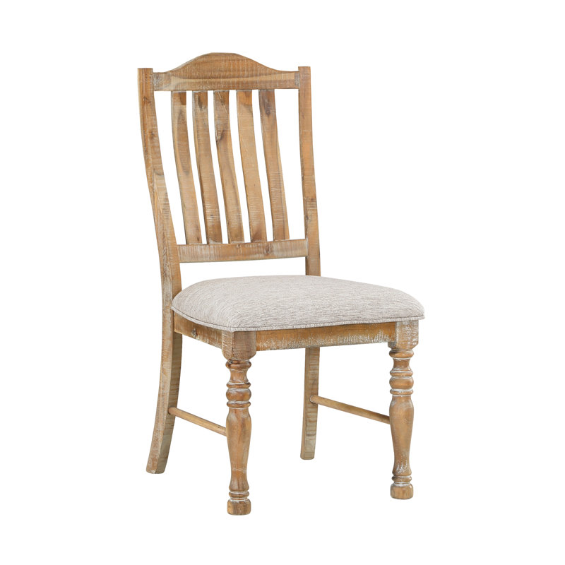 Ensemble de 2 chaises d'appoint de style campagnard traditionnel avec revêtement texturé en lattes de blé.