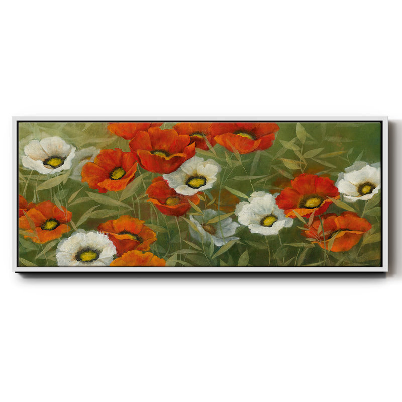 Poppy Symphony- Framed Canvas, 8" H x 20" W