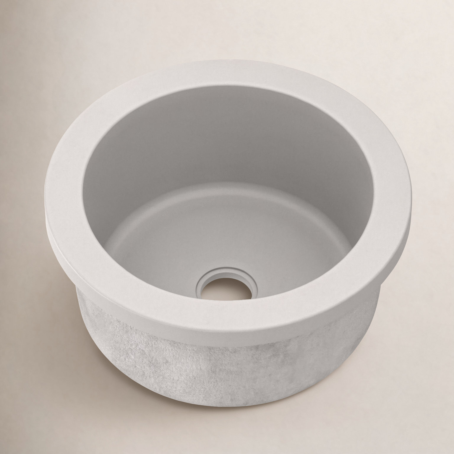 NativeStone Malibu 14" Round Bar Sink, Pearl