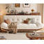 Canapé-lit standard en velours côtelé beige et blanc-851159801