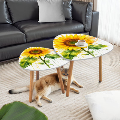 Ensemble de 2 tables basses gigognes Triangle