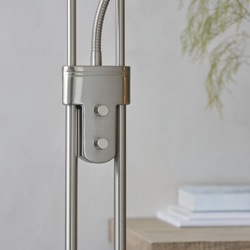 Charlie 180cm Uplighter Floor Lamp, Satin Chrome