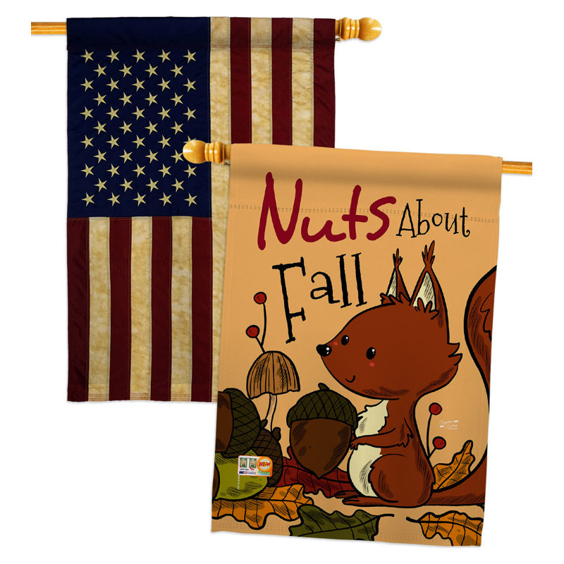Drapeau de maison à deux côtés en polyester 40 x 28 po Nuts