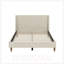Lit plateforme tapissier moderne avec tête de lit à oreilles et pieds en bois Modern Boucle, sans sommier tapissier, grand-770403244-770403234