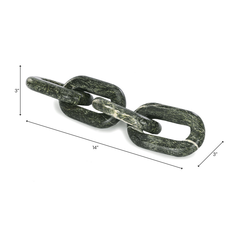 Sagebrook Home 14X3" 4-Link Marble Chain, Green