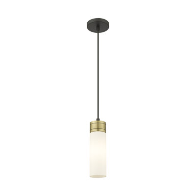 Ballston - Maliyah - Mini-luminaire suspendu à cordon 3 po avec abat-jour en H 8 po - Finition cuivre antique - Abat-jour tourbillon déco
