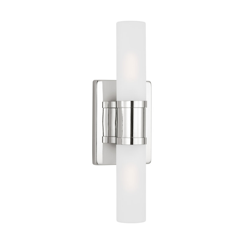 Evelien 2-Light Dimmable Metal Vanity Light, Chrome, 40 W, 16" H x 5" W x 3.63" D