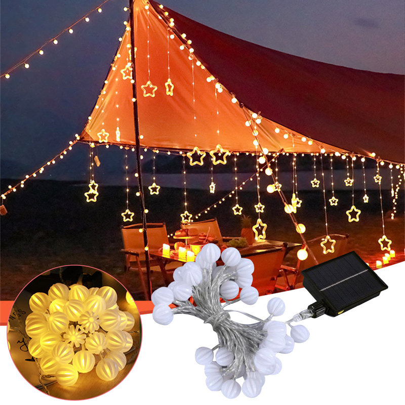 80 Outdoor Camping Decorative LED Solar Light String Ceiling Tent Color Light String