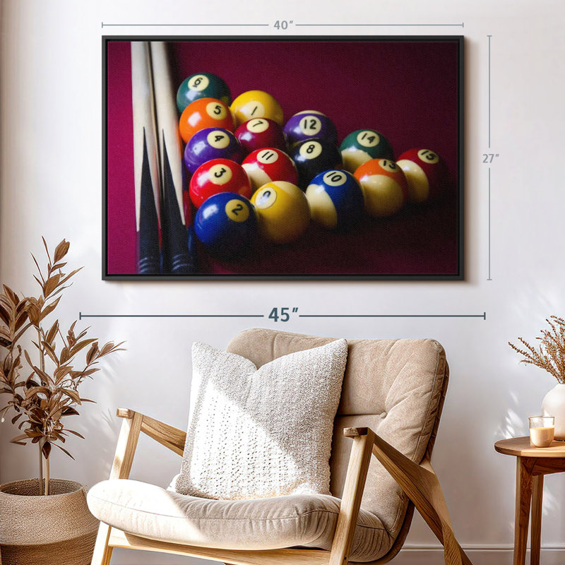 Impression sur toile de table de billard rouge, H 27 po x l 40 po