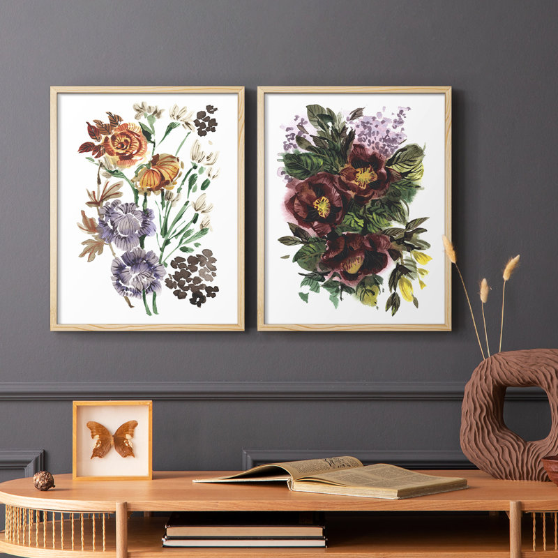 «Garden Bouquets I», reproduction encadrée de qualité supérieure - prête à être accrochée - aucun clou requis - aucun clou requis