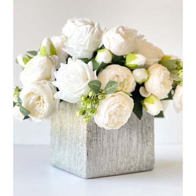 Peony Arrangement, Artificial Faux French Table Centerpiece