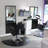 Wall Mount Barber Station Modern Beveled with Shelf Accent Mirror