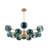 Ealf 12 - Light Gradient Blue Modern Linear Sputnik Glass Bubble Chandelier-114357294