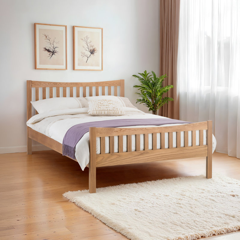 Devries Solid Wood Bed, Double (4'6)