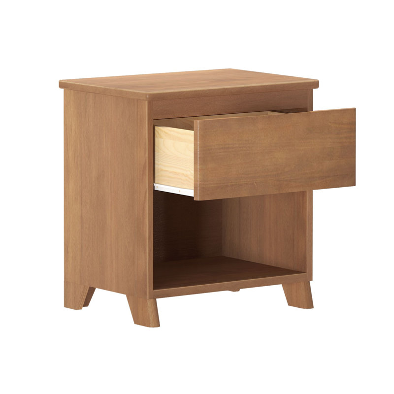 Kathryn 1 Solid Wood Solid Wood Nightstand, Pecan Wirebrush