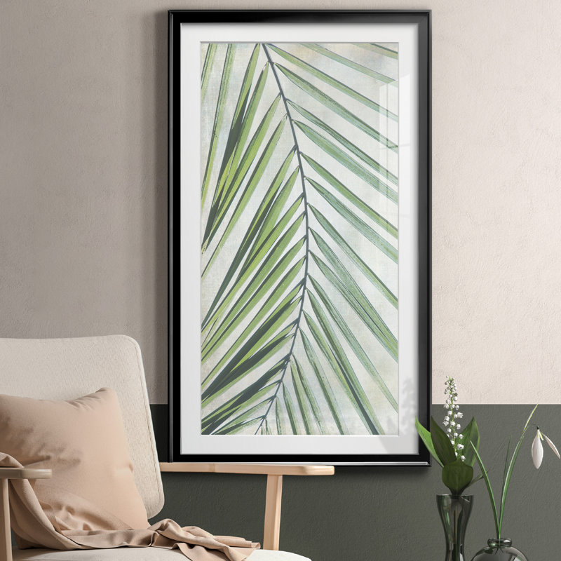 Palm Escape I - Reproduction d'art graphique sur papier encadré, Papier noir, H 14,5 po x l 26,5 po x P 1,5 po