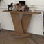 Console avec base en forme de V, tables de canapé minimalistes classiques avec placage en bois naturel pour le salon du vestibule-1178656321