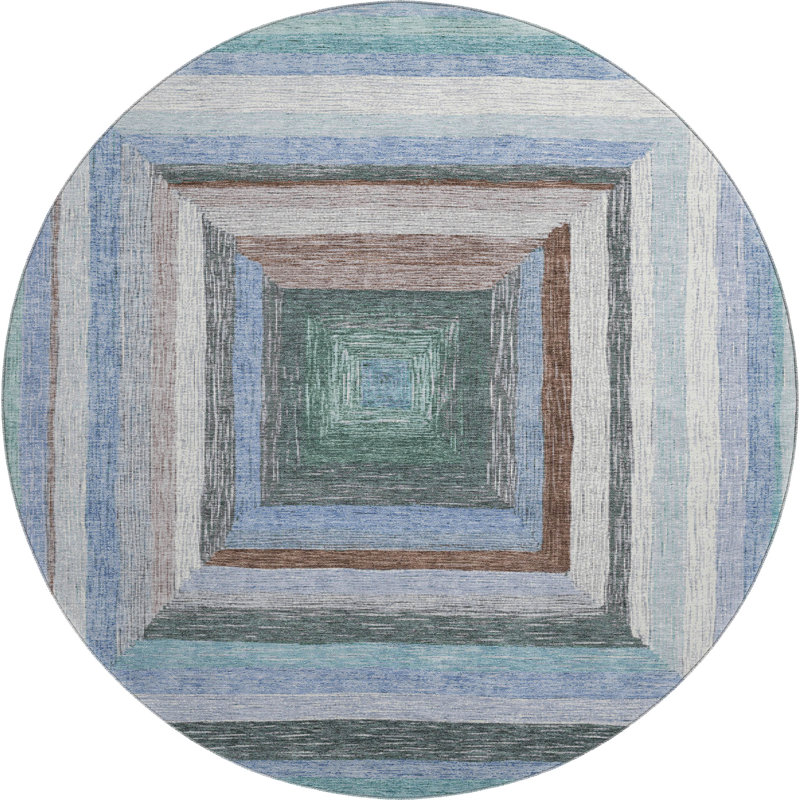 Premium Machine Washable Millbrook AMF1957 Geometric Rug, Round 8'