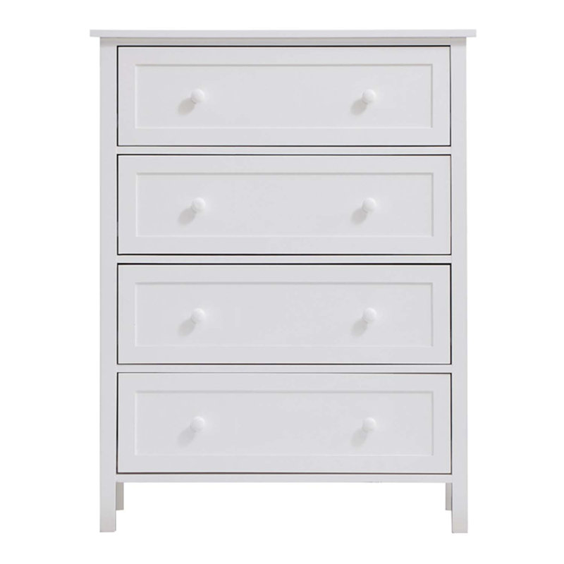Commode 4 tiroirs Lolanda, finition blanche