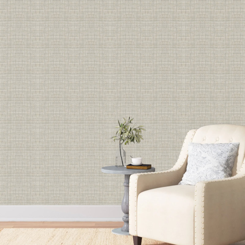 Rouleau de papier peint imprimé L 33 pi x l 20,5 po Amara Linen, Neutre
