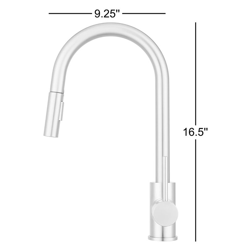Pacific Bay Bellevue Pull Down Kitchen Faucet, Brushed Satin Nickel