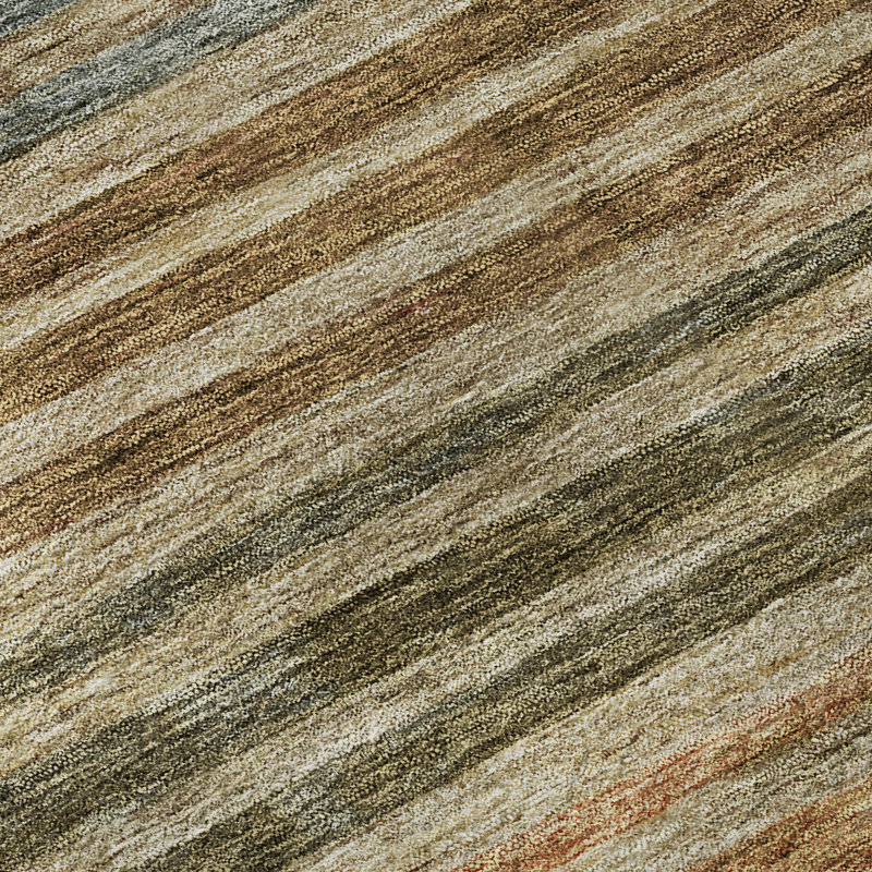 Premium Machine Washable Brennon AMF1641 Stripes Rug, Rectangle 10' x 14'