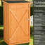 Bois, remise de jardin, toit plat, porte verrouillable, conception imperméable, pelouse, ferme, jaune, tablettes extérieures réglables, terrasse, terre ferme, multifonctionnel