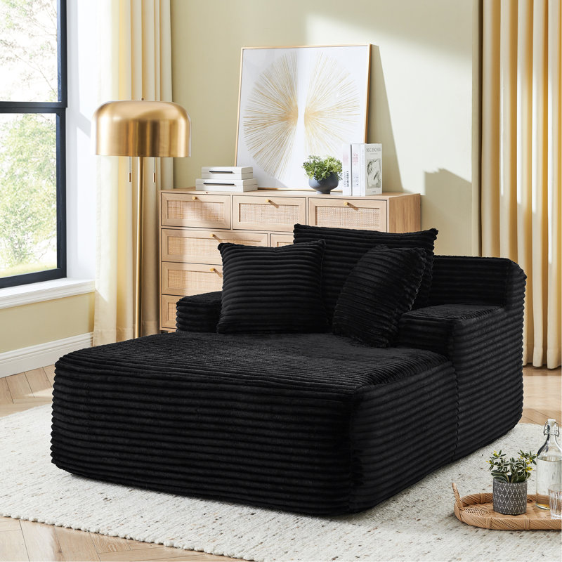 Fauteuil lounge moderne noir une place, mousse haute densité, aucun assemblage requis, confortable et moelleux, idéal pour regarder des films en intérieur.