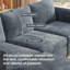 Four-Seat Blue Modular Sofa with Matching Blue Storage Ottoman