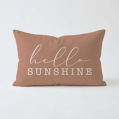 Hello Sunshine Pillow 16"X12" Latte