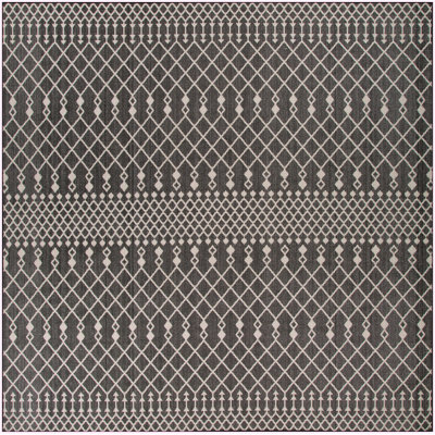  Positano 8' x Square Black Modern Rug