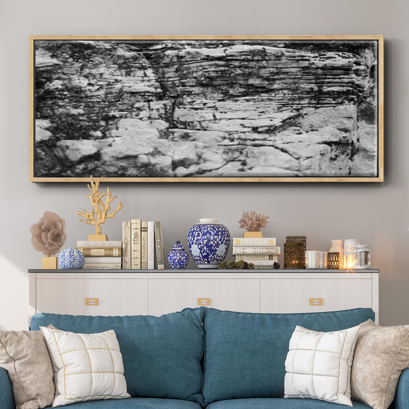 Found Textures XVIII- Framed Canvas, 20" H x 50" W