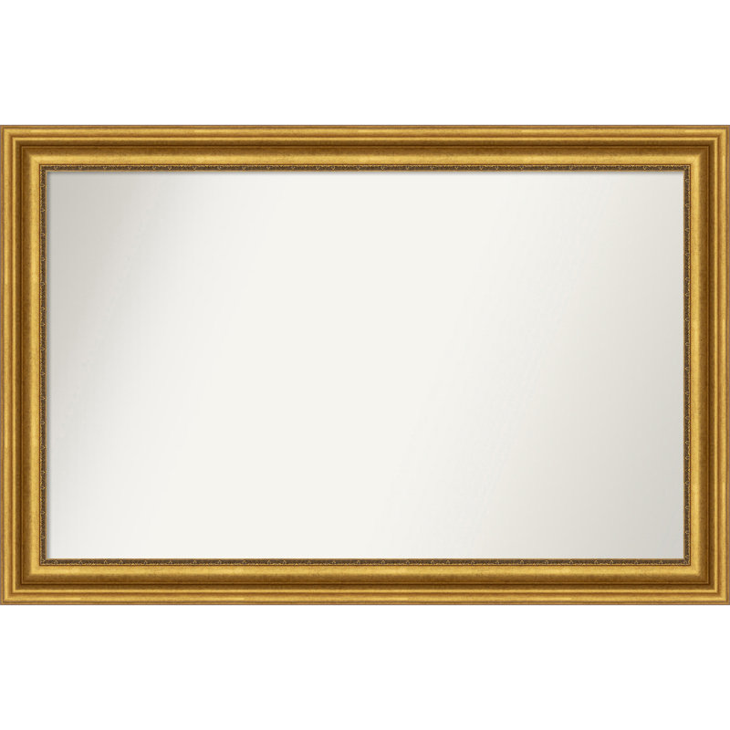 Miroir de salle de bain Jashawna, 32,75 po x 49,75 po, Doré