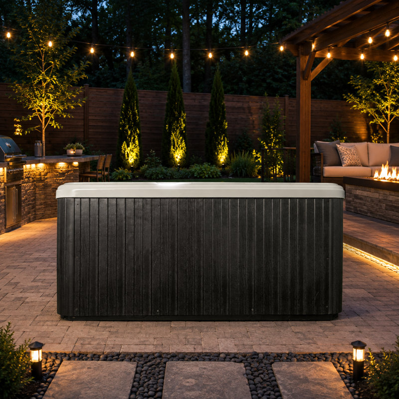 Spa Hydro Spas HYD-15 pour 4 personnes, 15 jets, prêt à l'emploi, avec jets en acier inoxydable et éclairage DEL subaquatique