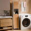 Tall Bathroom Storage Cabinet with Bamboo Slatted Doors