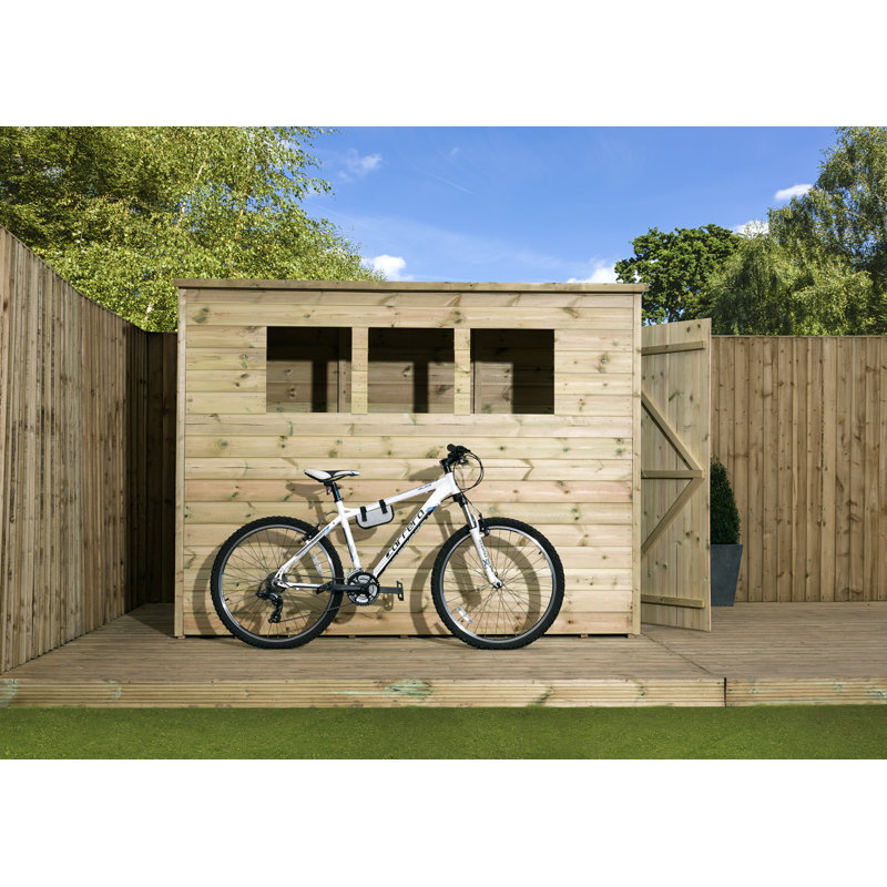 3 Ft. W x 6 Ft. D Shiplap Pent Wooden Shed, 243cm H x 91cm W x 241cm D