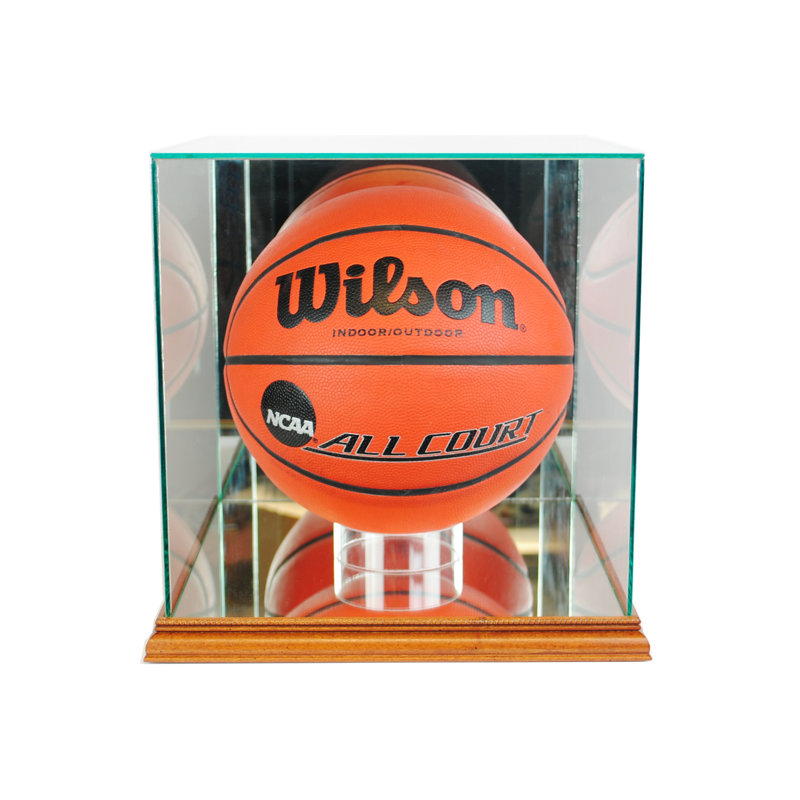 Présentoir de basketball rectangulaire, Noyer