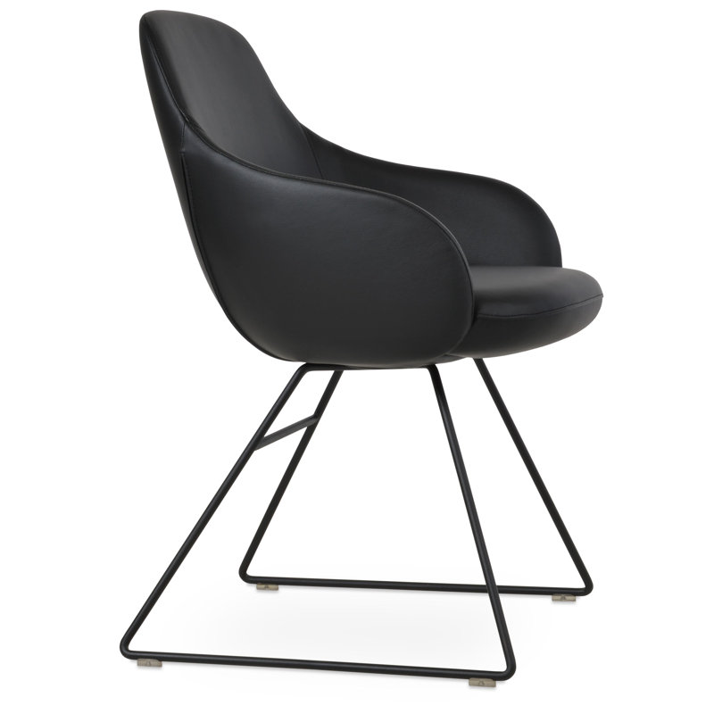 Fauteuil Gazel, Noir, Similicuir noir