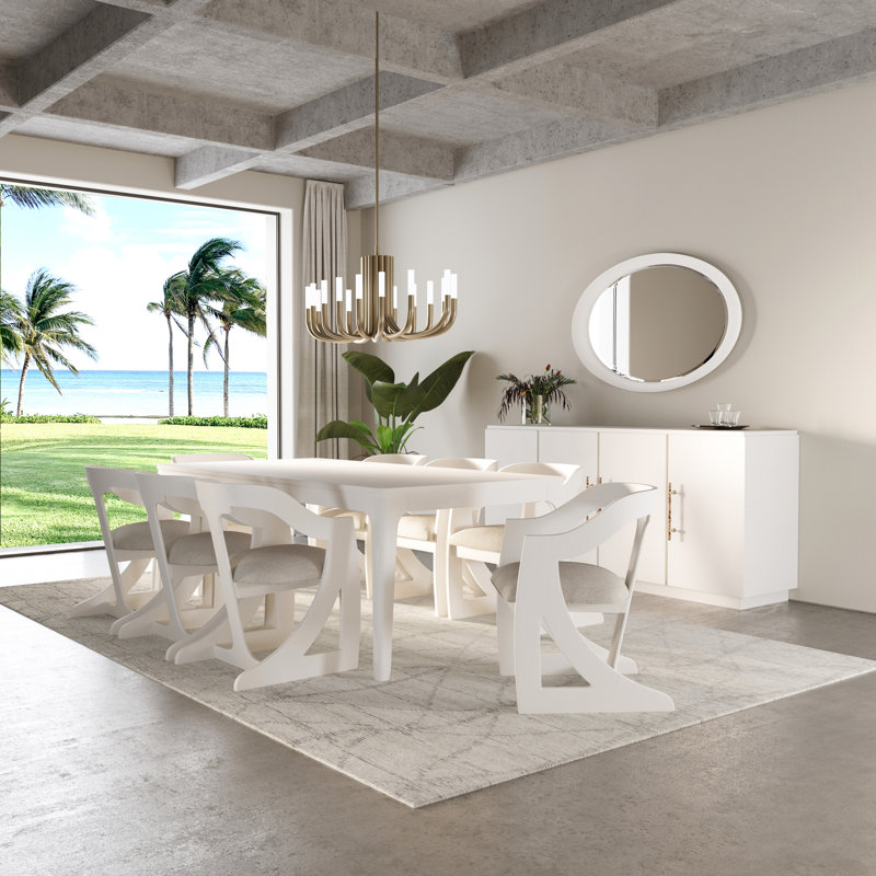 Madras Transitional Extendable Dining Table, White
