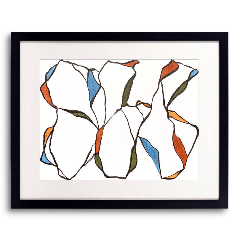 "Musing Series" par Susan Arthur - Peinture, H 17,25 po x l 21,25 po, Papier avec cadre noir