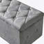 Ensemble de repose-pieds rectangulaire 1 pièce en velours court avec 2 repose-pieds (gris clair)-46212218