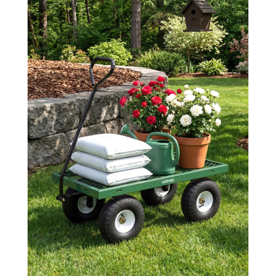 Heavy-Duty Garden Cart Wagon – 400 lbs Capacity Utility Yard Cart