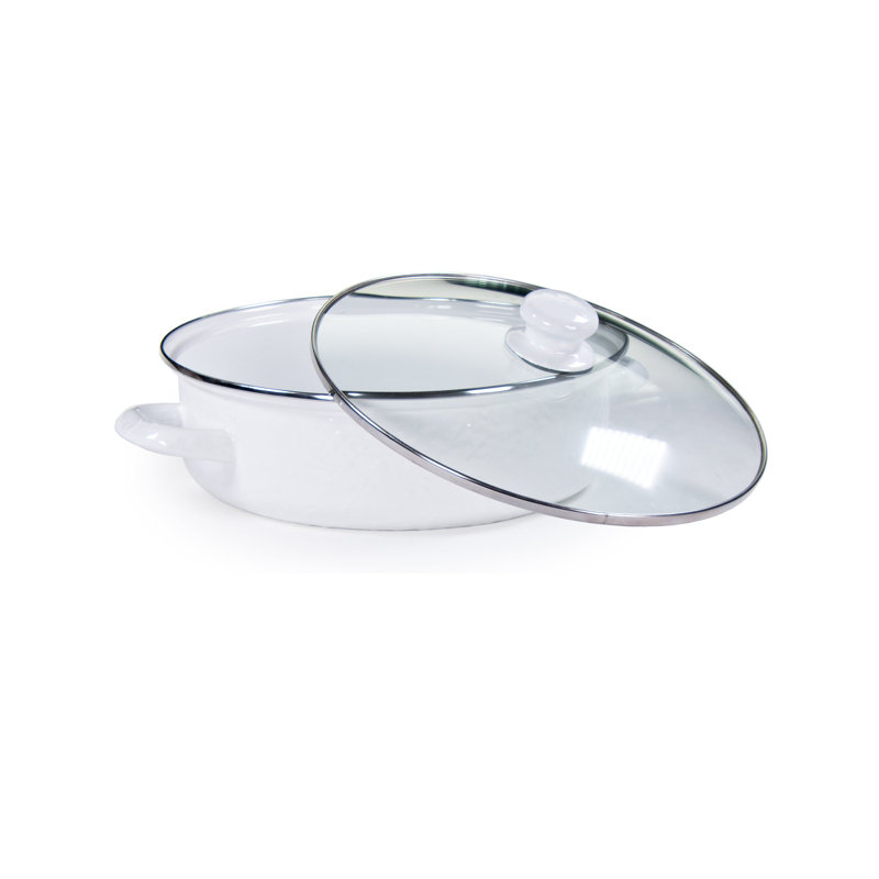 Solid White Small Saute Pan, 3 qt., Solid White Textured