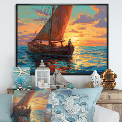 Voilier en mer sur toile