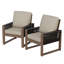 Ensemble de 2 fauteuils d'extérieur en bois de cèdre avec coussin et patio-108738893
