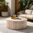 W41.73'' X H16.54'' Magnesium Oxide Faux Marble Outdoor Round Coffee Table
