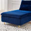 Chaise longue 63 po en velours côtelé sans accoudoirs - Pieds en métal doré, coussins moelleux pour petits espaces-1340429603