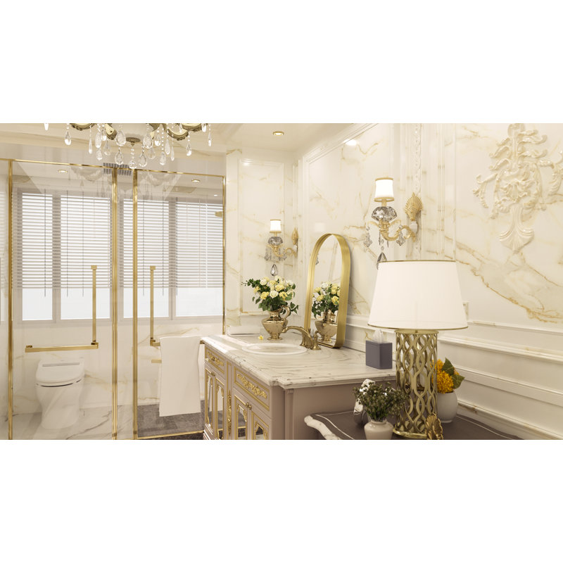 Miroir d'appoint mural Briannon, 20 po x 30 po, Or